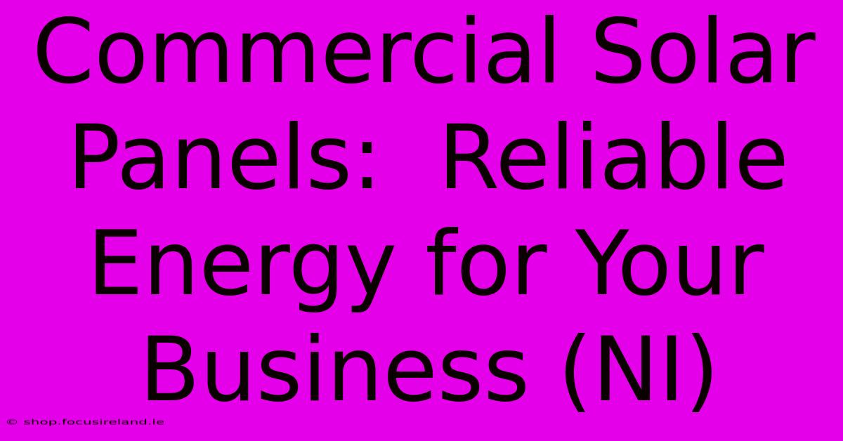 Commercial Solar Panels:  Reliable Energy For Your Business (NI)