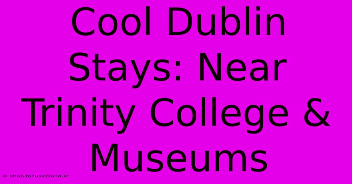 Cool Dublin Stays: Near Trinity College & Museums