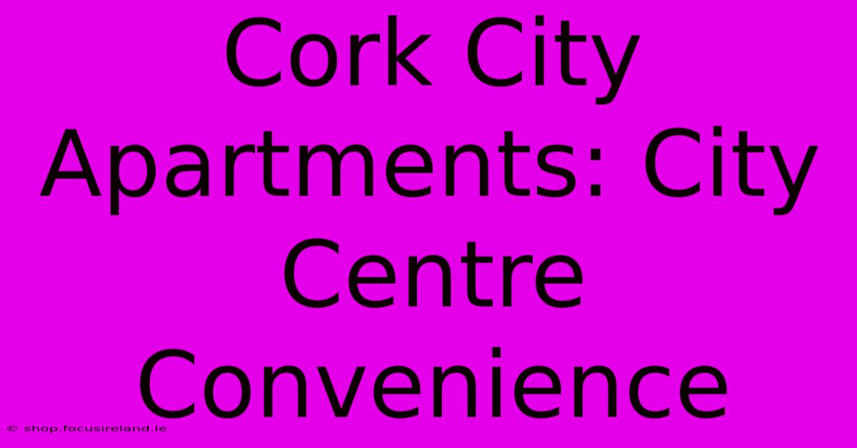 Cork City Apartments: City Centre Convenience