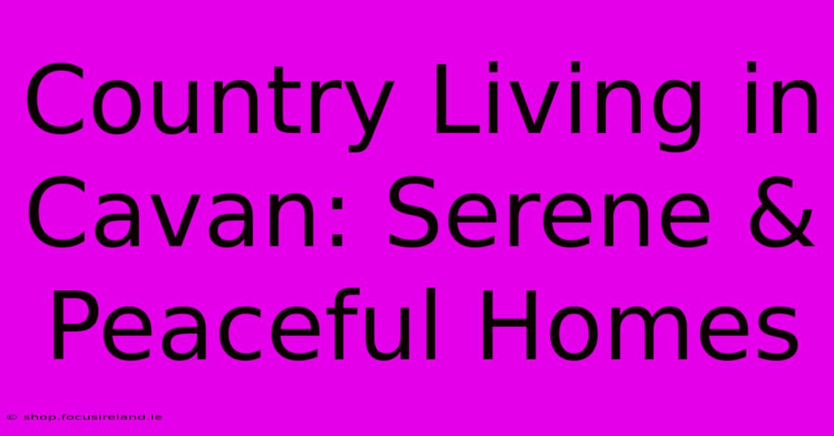 Country Living In Cavan: Serene & Peaceful Homes