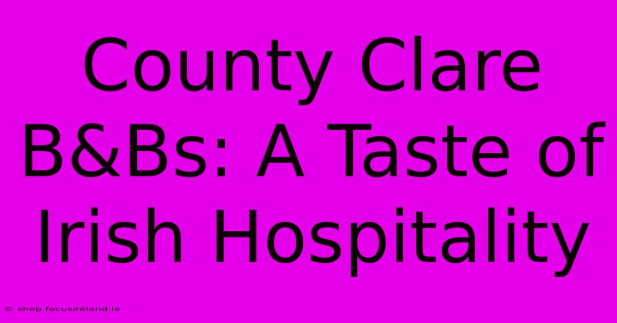 County Clare B&Bs: A Taste Of Irish Hospitality