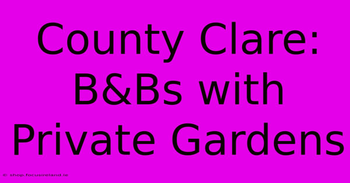 County Clare: B&Bs With Private Gardens