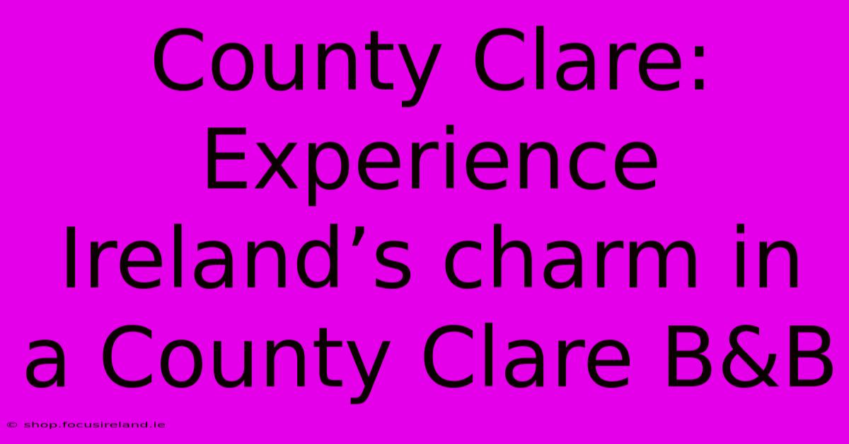 County Clare: Experience Ireland’s Charm In A County Clare B&B