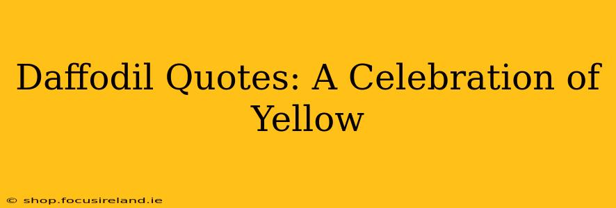 Daffodil Quotes: A Celebration of Yellow