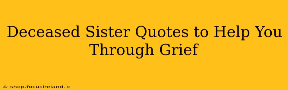 Deceased Sister Quotes to Help You Through Grief