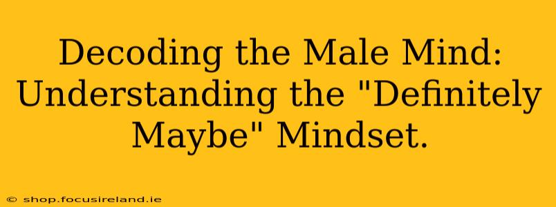 Decoding the Male Mind:  Understanding the "Definitely Maybe" Mindset.