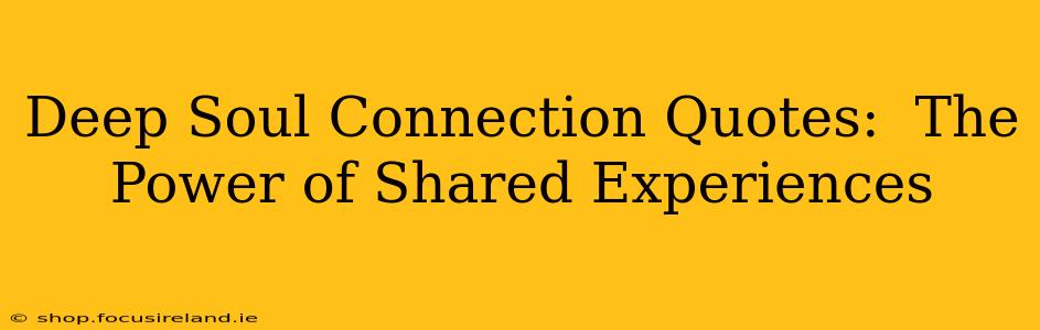 Deep Soul Connection Quotes:  The Power of Shared Experiences