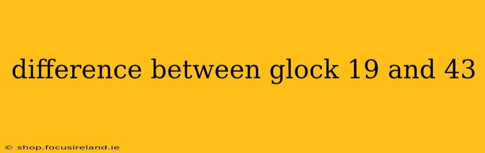 difference between glock 19 and 43