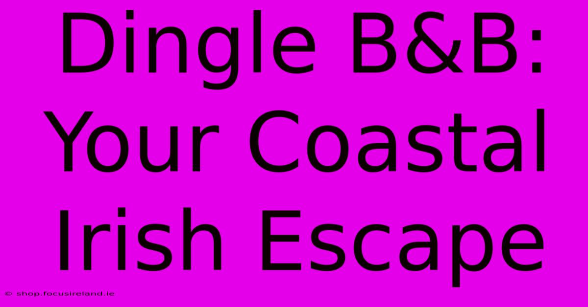 Dingle B&B: Your Coastal Irish Escape