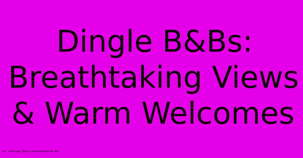 Dingle B&Bs: Breathtaking Views & Warm Welcomes