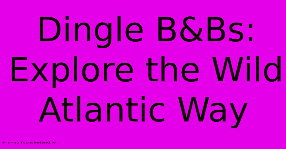 Dingle B&Bs: Explore The Wild Atlantic Way