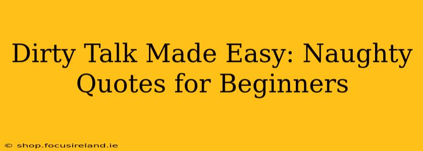 Dirty Talk Made Easy: Naughty Quotes for Beginners