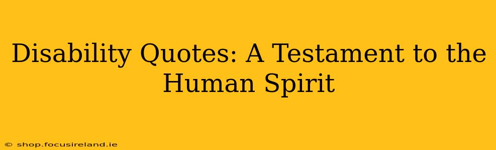 Disability Quotes: A Testament to the Human Spirit