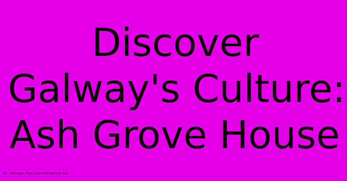 Discover Galway's Culture: Ash Grove House