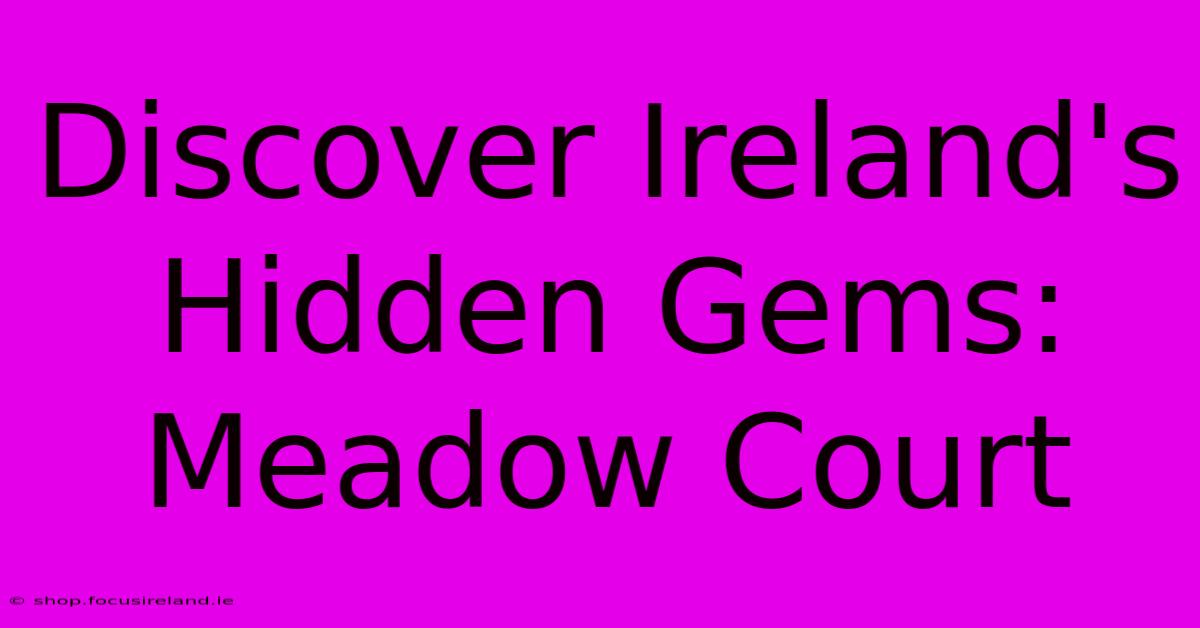 Discover Ireland's Hidden Gems: Meadow Court