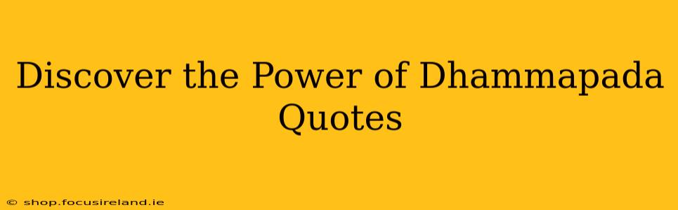 Discover the Power of Dhammapada Quotes