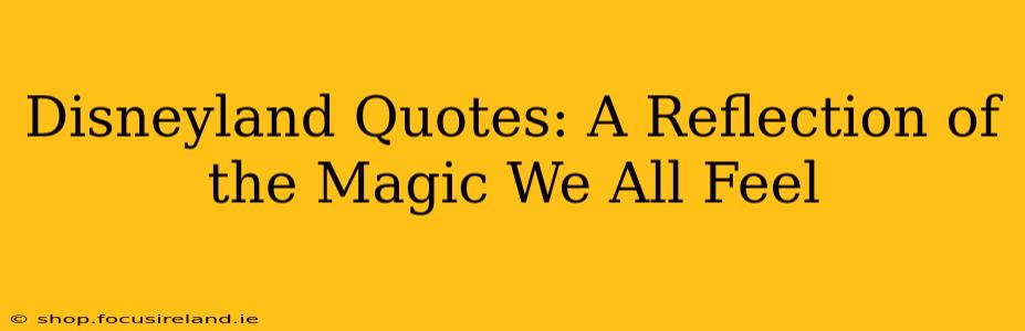 Disneyland Quotes: A Reflection of the Magic We All Feel