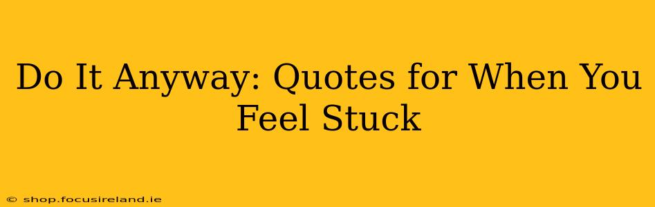 Do It Anyway: Quotes for When You Feel Stuck