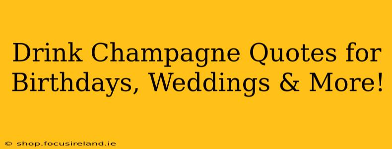 Drink Champagne Quotes for Birthdays, Weddings & More!