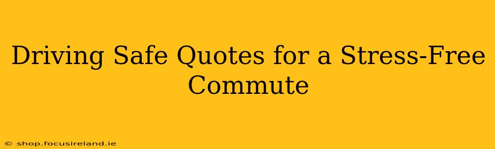 Driving Safe Quotes for a Stress-Free Commute