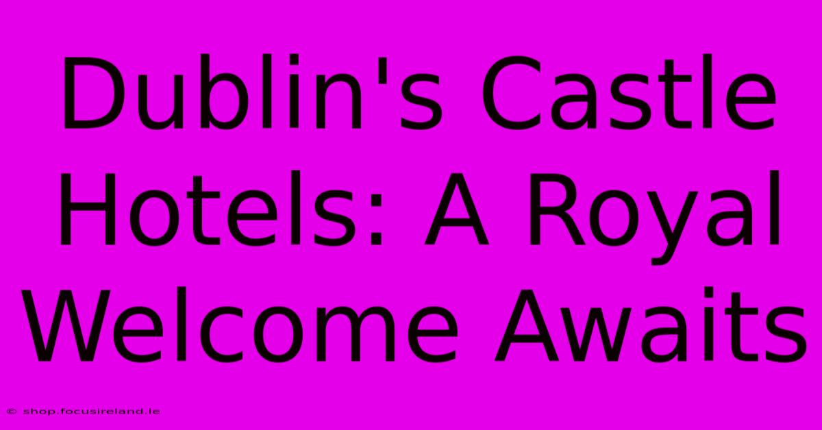 Dublin's Castle Hotels: A Royal Welcome Awaits