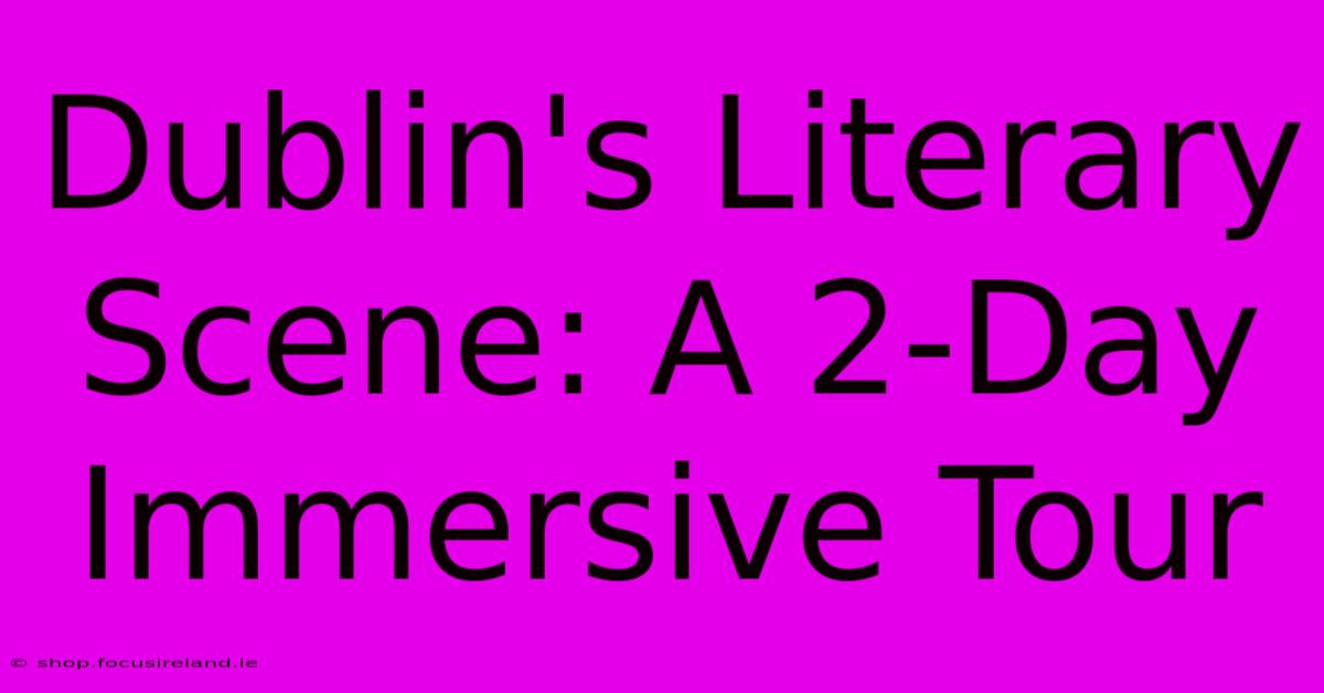 Dublin's Literary Scene: A 2-Day Immersive Tour