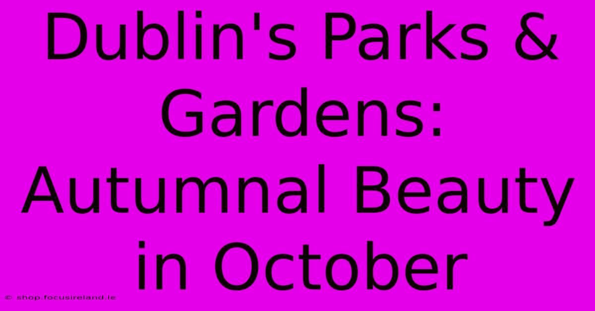 Dublin's Parks & Gardens: Autumnal Beauty In October