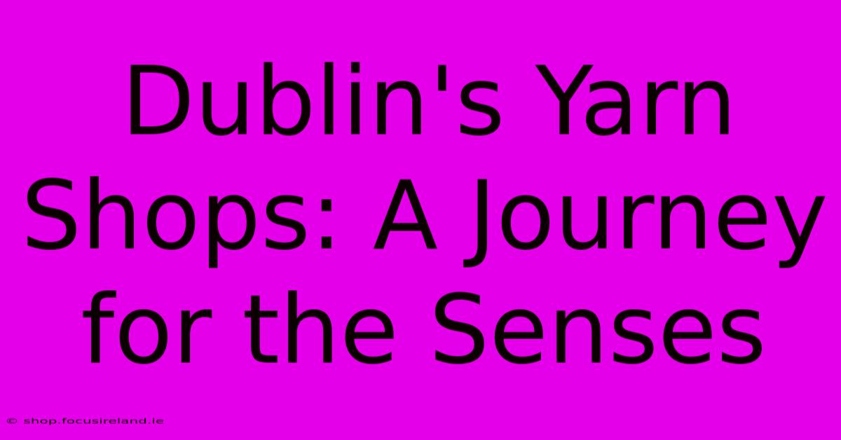 Dublin's Yarn Shops: A Journey For The Senses