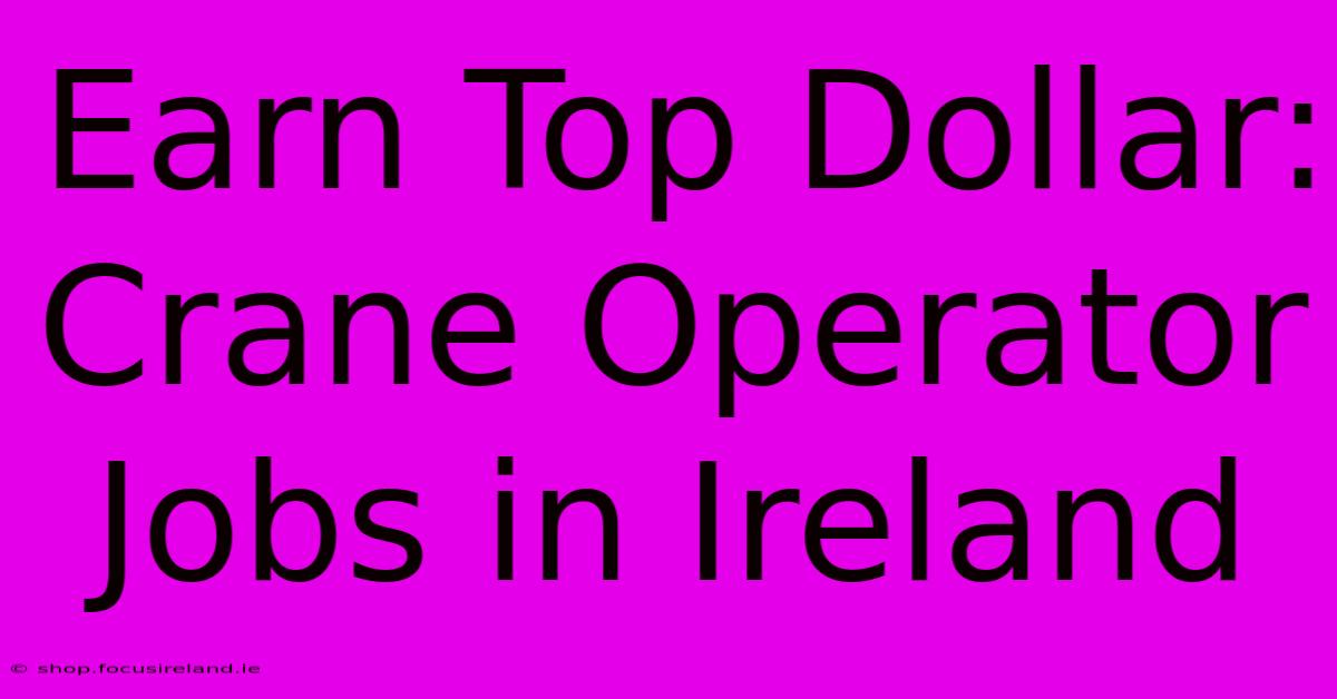 Earn Top Dollar: Crane Operator Jobs In Ireland