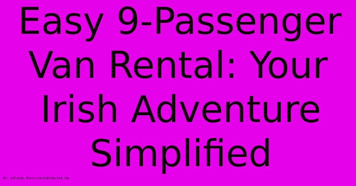 Easy 9-Passenger Van Rental: Your Irish Adventure Simplified