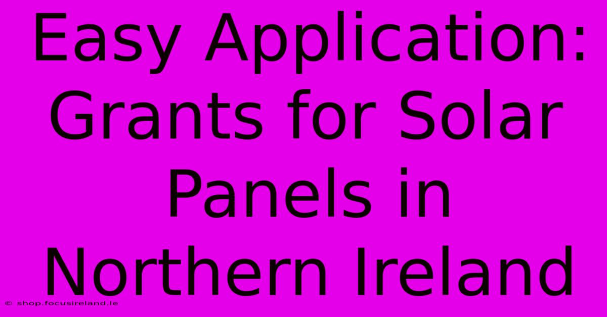 Easy Application: Grants For Solar Panels In Northern Ireland