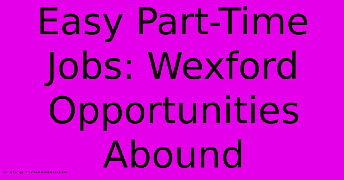 Easy Part-Time Jobs: Wexford Opportunities Abound