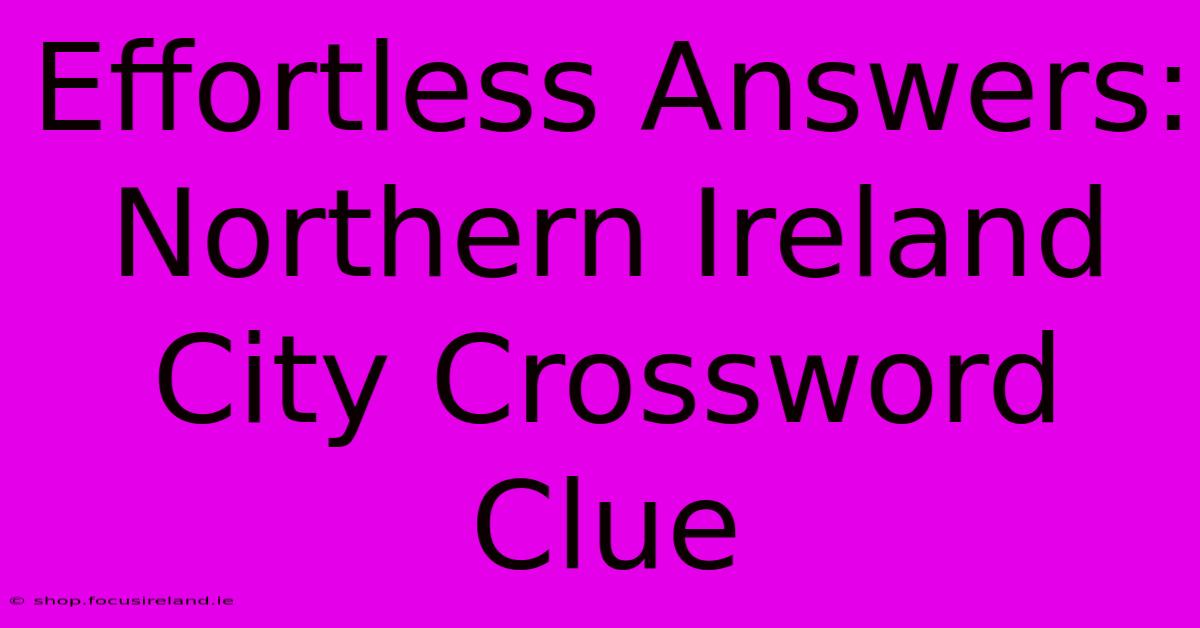 Effortless Answers:  Northern Ireland City Crossword Clue