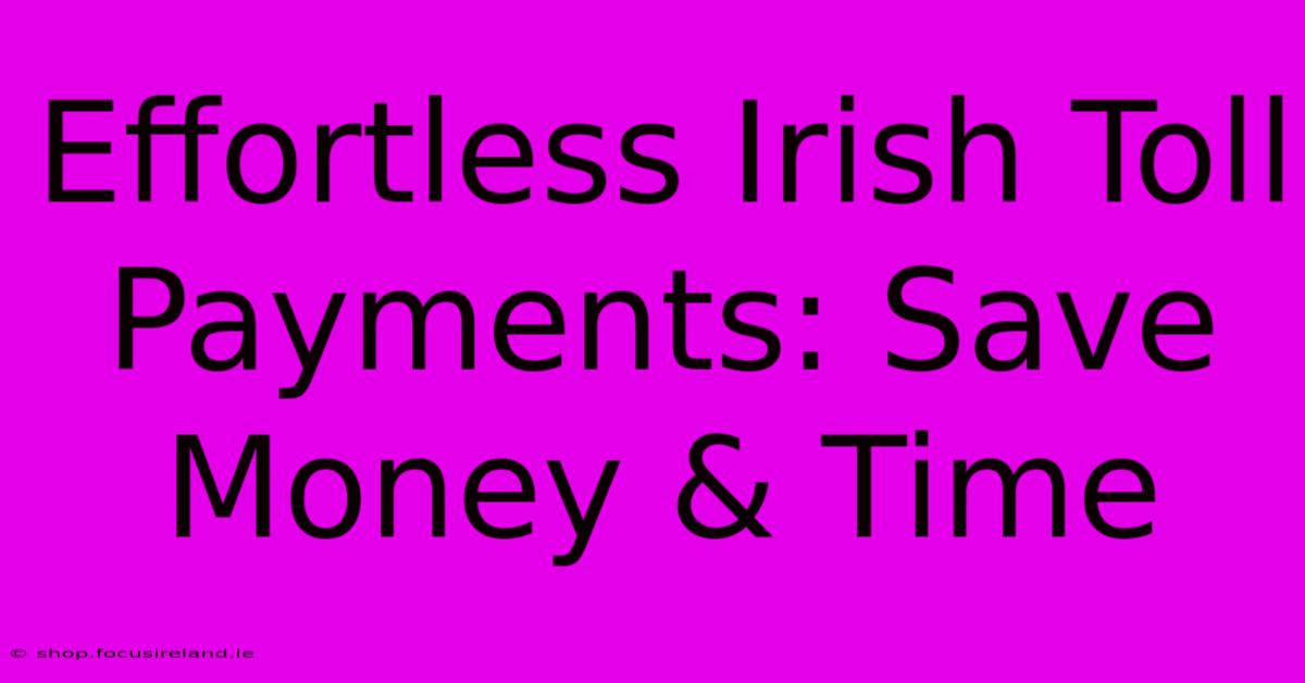 Effortless Irish Toll Payments: Save Money & Time