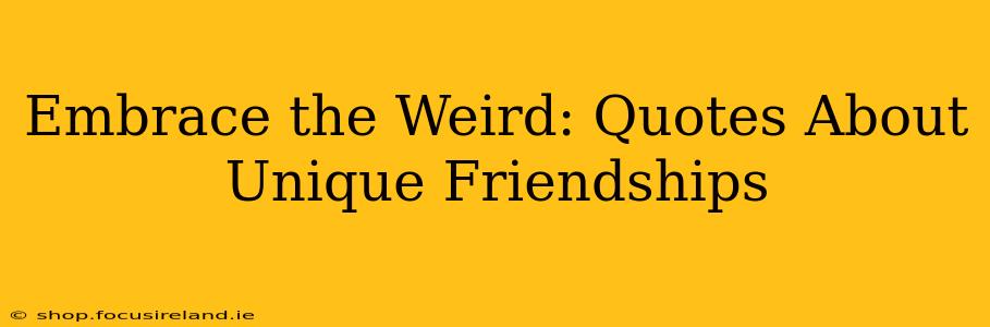 Embrace the Weird: Quotes About Unique Friendships