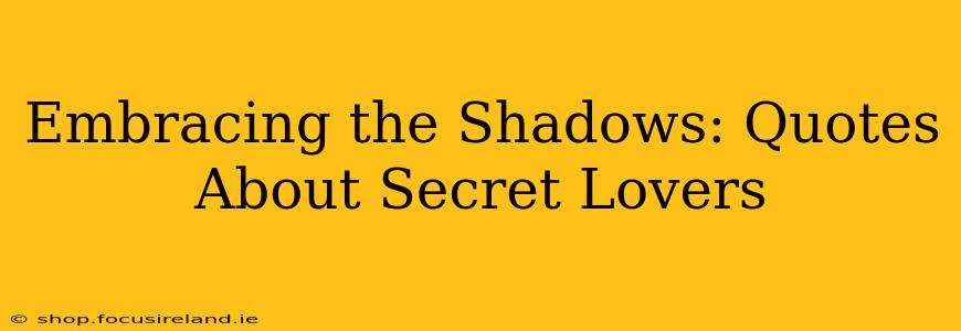 Embracing the Shadows: Quotes About Secret Lovers