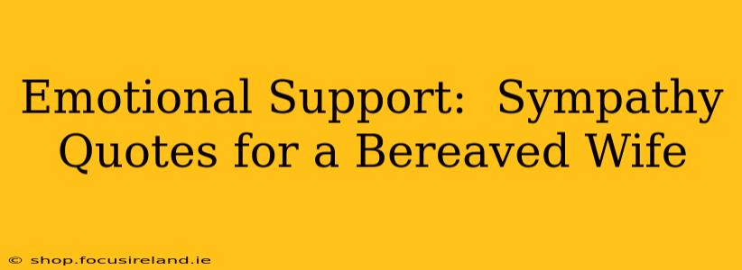 Emotional Support:  Sympathy Quotes for a Bereaved Wife