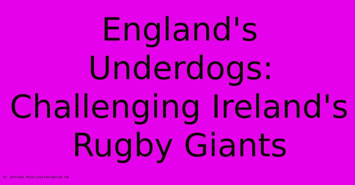 England's Underdogs: Challenging Ireland's Rugby Giants