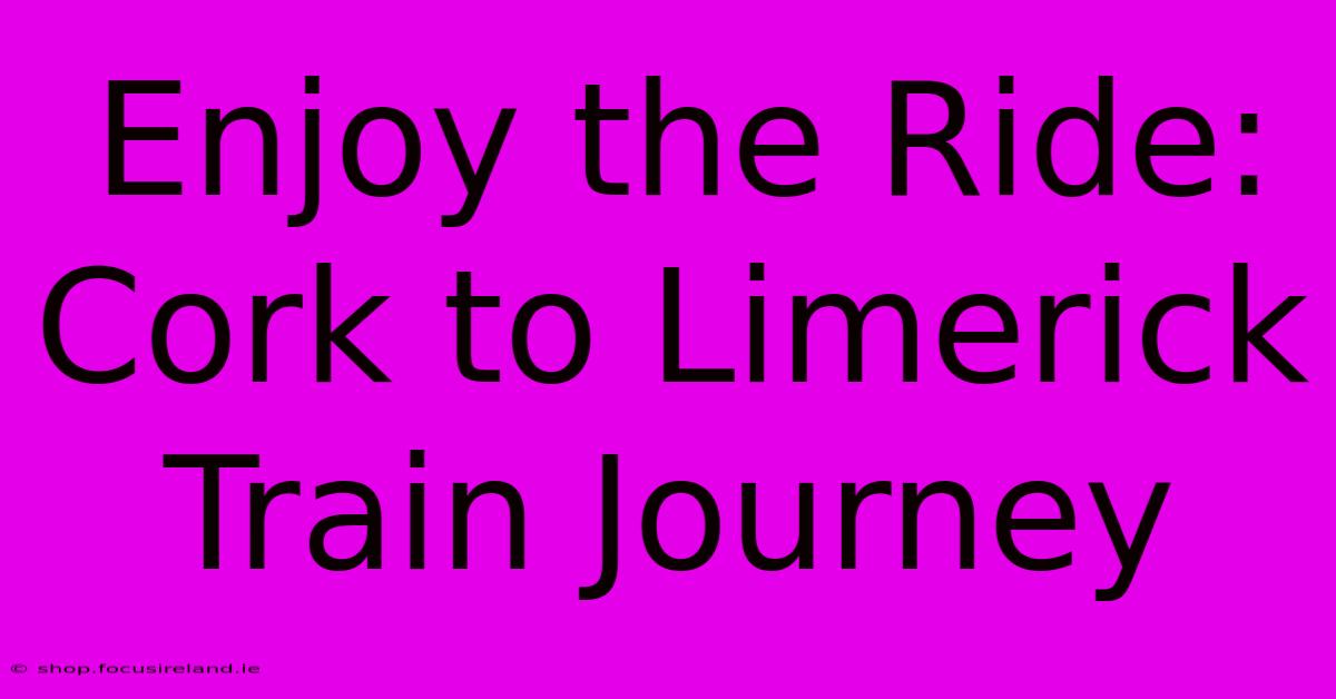 Enjoy The Ride: Cork To Limerick Train Journey