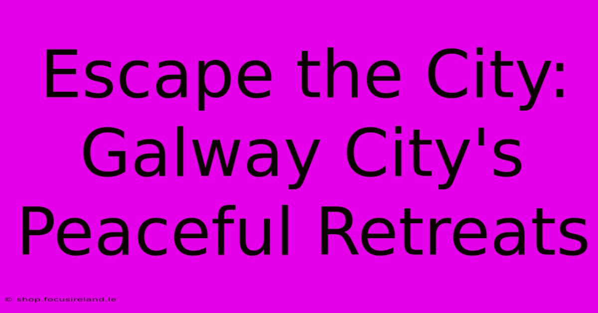 Escape The City: Galway City's Peaceful Retreats