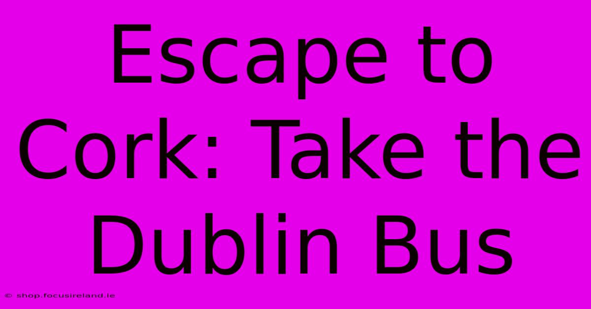 Escape To Cork: Take The Dublin Bus