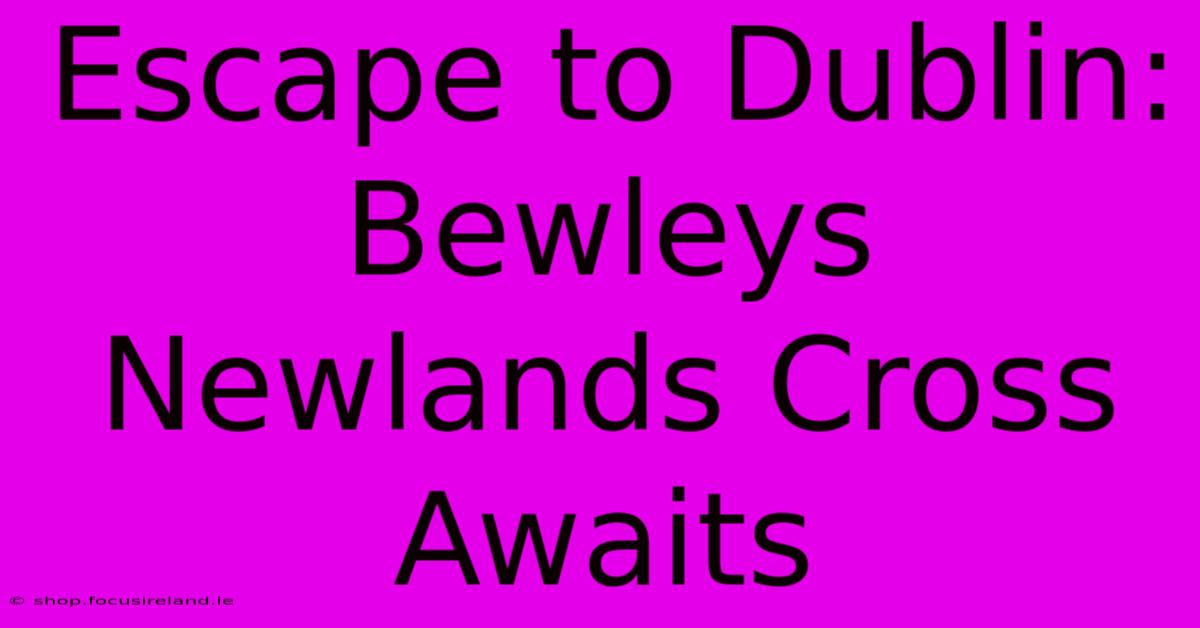 Escape To Dublin: Bewleys Newlands Cross Awaits