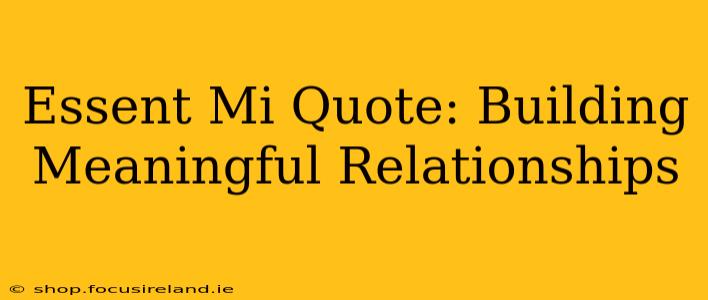 Essent Mi Quote: Building Meaningful Relationships
