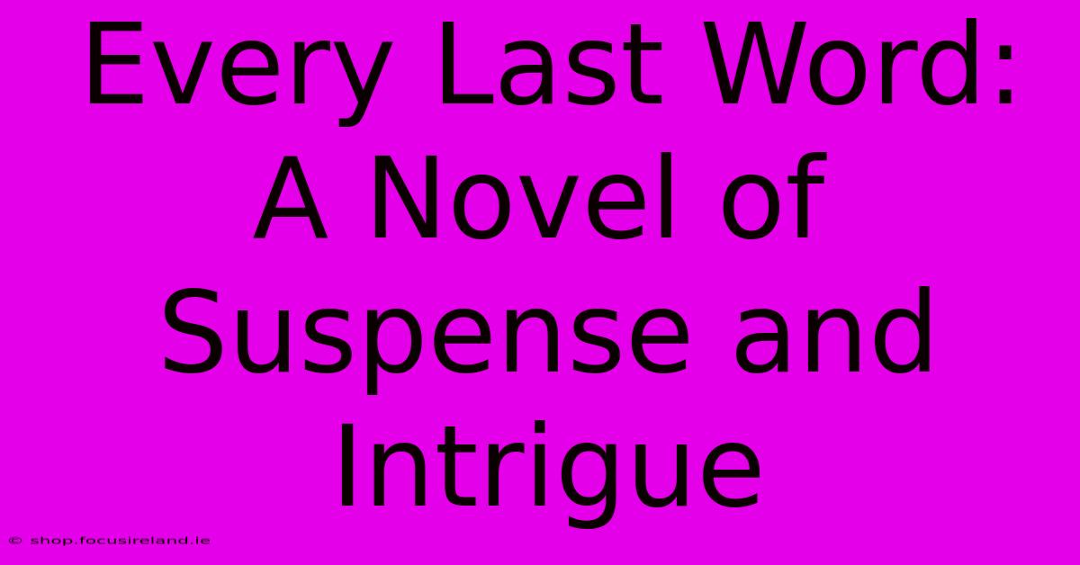 Every Last Word:  A Novel Of Suspense And Intrigue