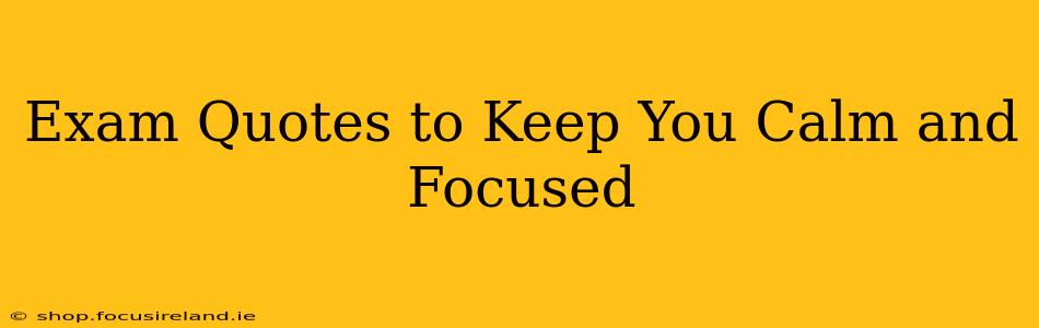 Exam Quotes to Keep You Calm and Focused