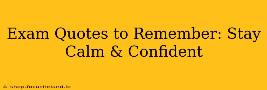 Exam Quotes to Remember: Stay Calm & Confident