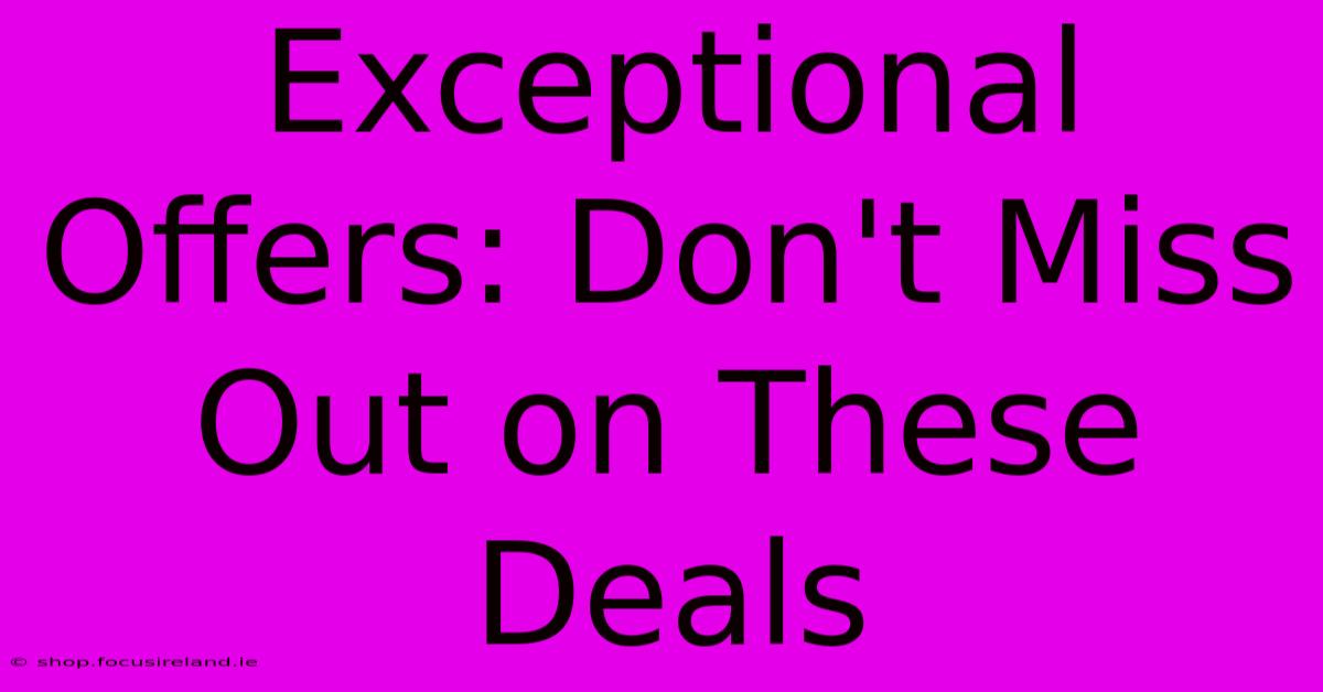 Exceptional Offers: Don't Miss Out On These Deals