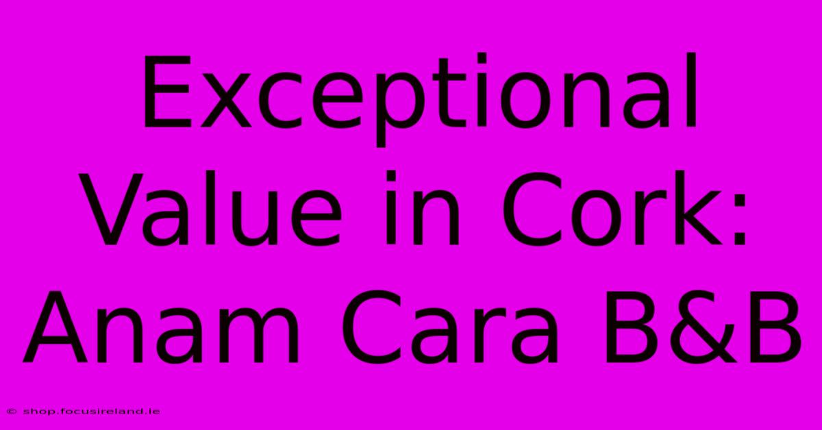 Exceptional Value In Cork: Anam Cara B&B