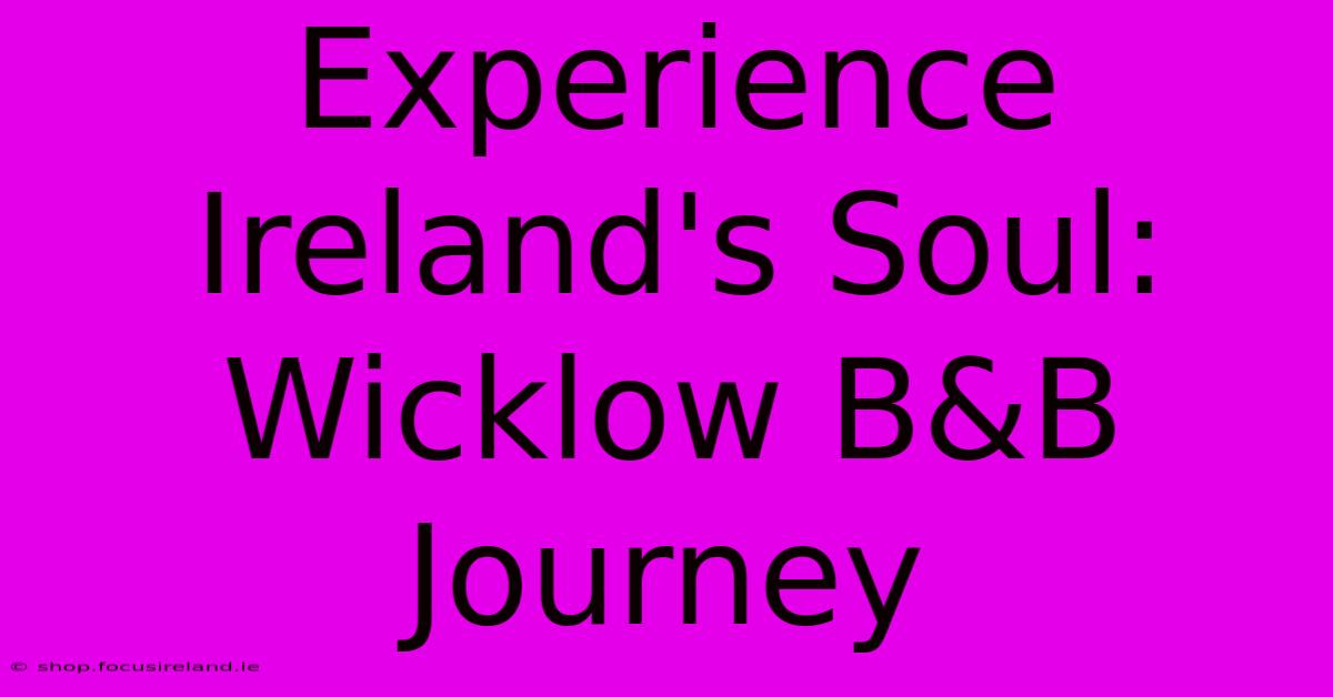 Experience Ireland's Soul: Wicklow B&B Journey