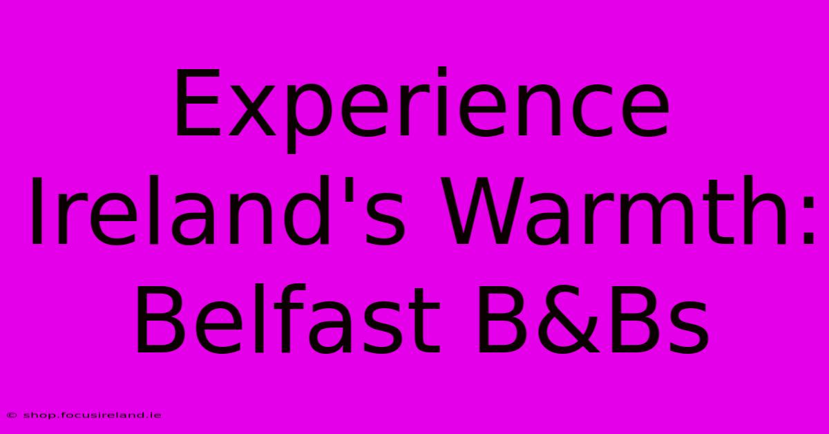 Experience Ireland's Warmth: Belfast B&Bs